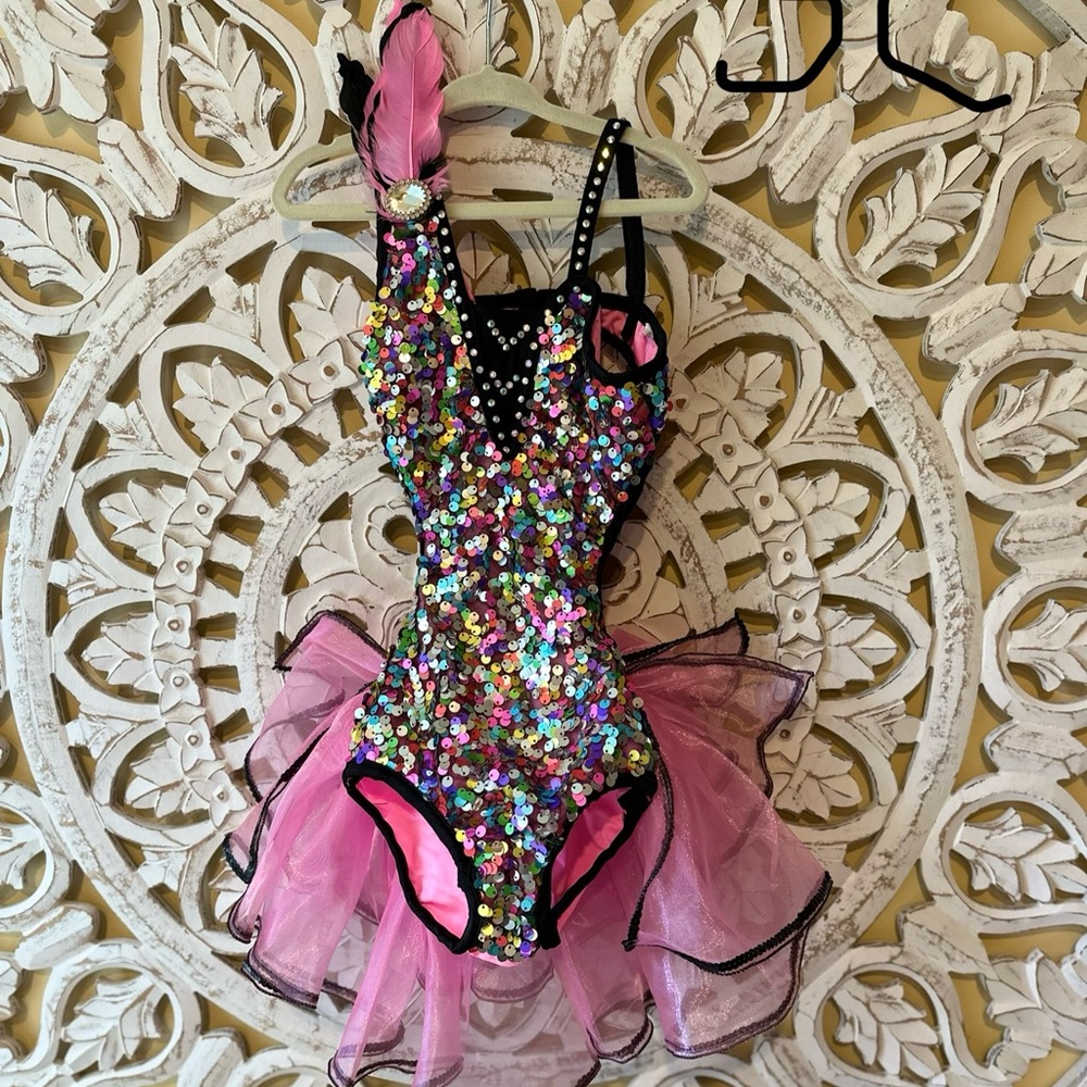 Sequined tap dance costume, size small child SC.
